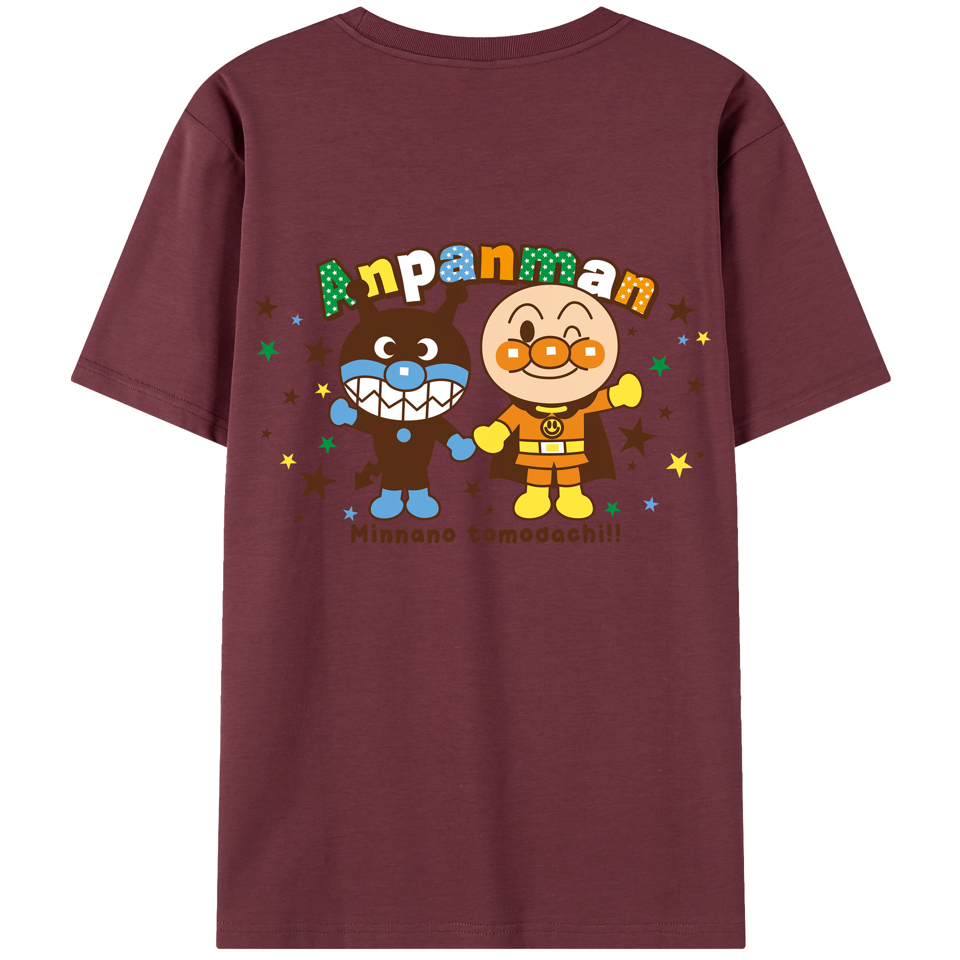 （画像用） アンパンマン Anpanman 綿100％半袖Tシャツ（背面プリント）